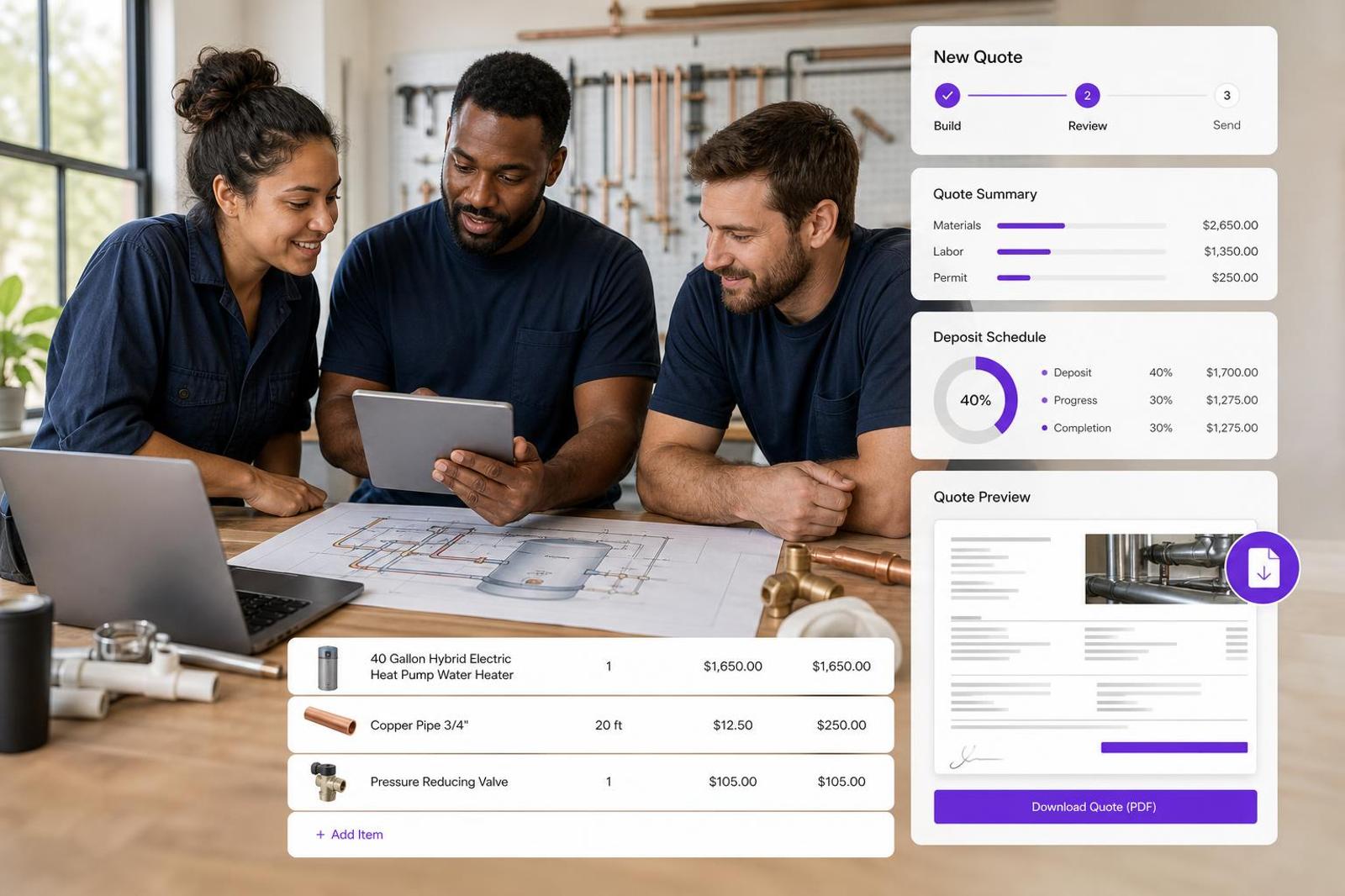 Plumbing Quote Template: Line Items, Deposits, and Scope Wording for Small Plumbing Jobs